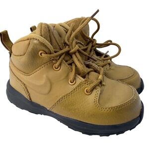 Nike Manoa LTR Kids Boots Wheat Tan Brown High Top Sneakers BQ5374-700 Size 9C